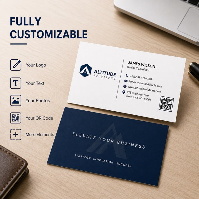 Custom Business Cards - 350gsm Matte Paper - Double-Sided Printing- 100-5,000 pcs