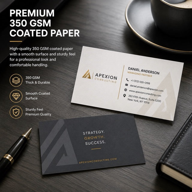 Custom Business Cards - 350gsm Matte Paper - Double-Sided Printing- 100-5,000 pcs